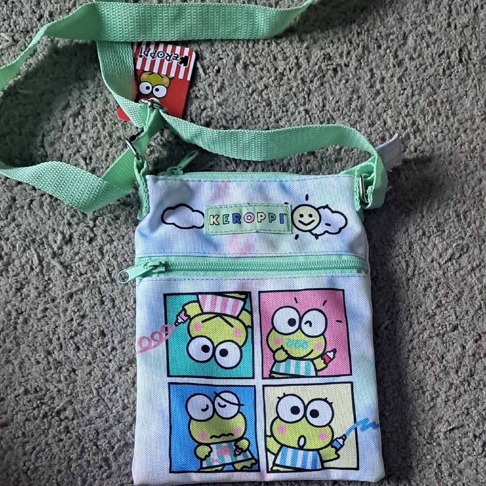 Sanrio Keroppi Kids Crossbody Bag - Green and White